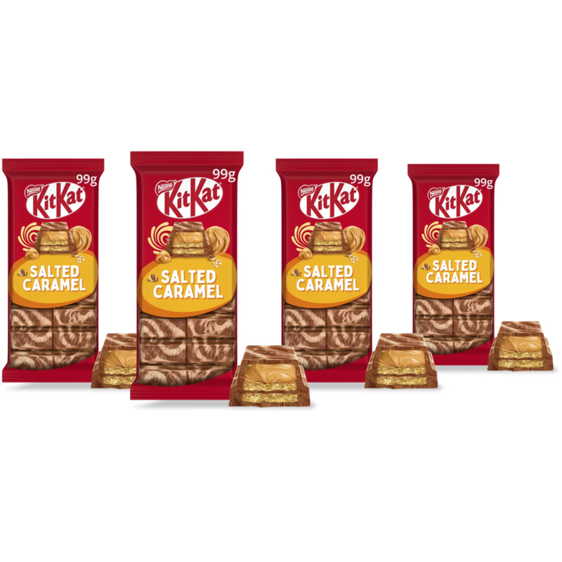 Kitkat Melkchocoladereep salted caramel 4-pack