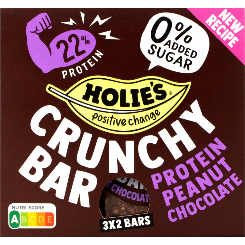 Holie's Crunchy bar protein peanut choco 3-pack