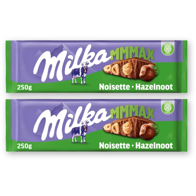 Milka Mmmax hazelnoot chocolade 2-pack