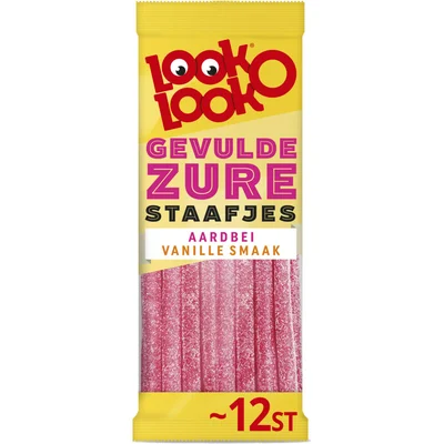 Look-O-Look Gevulde zure staafjes aardbei vanille