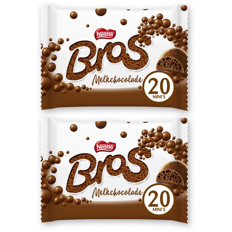 Bros Mini melkchocolade uitdeelzak 2-pack