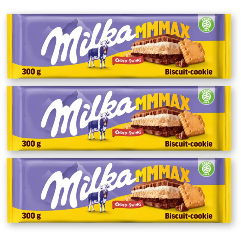 Milka Mmmax choco-swing biscuit 3-pack
