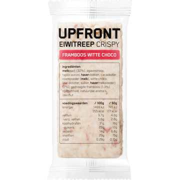 Upfront Eiwitreep crispy framboos witte choco