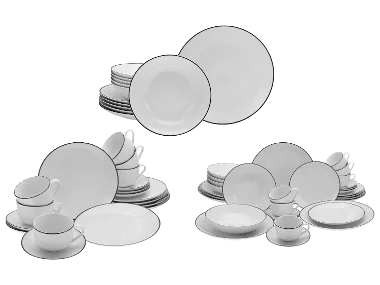 Creatable Serviesset Luna Black Line