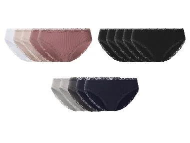 esmara® Set van 5 geribde dames onderbroeken