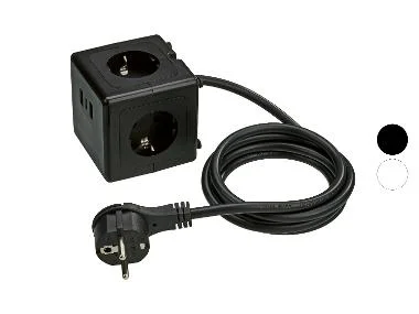 TRONIC® Kubus-stekkerdoos met USB-aansluitingen
