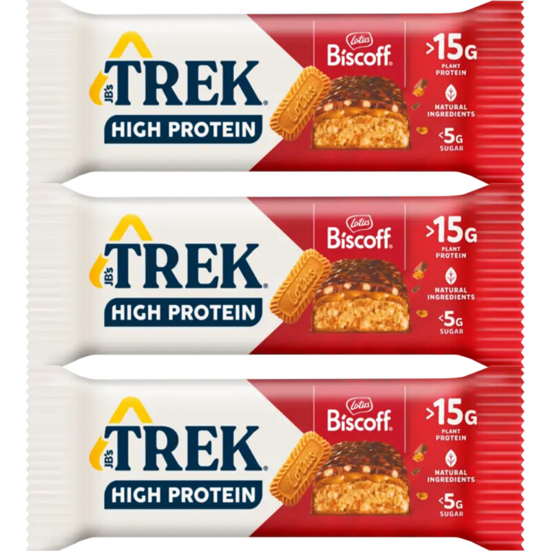 Trek High protein lotus biscoff 3-pack