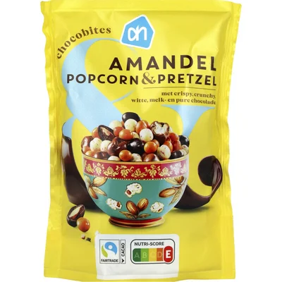 AH Chocobites amandel popcorn & pretzel