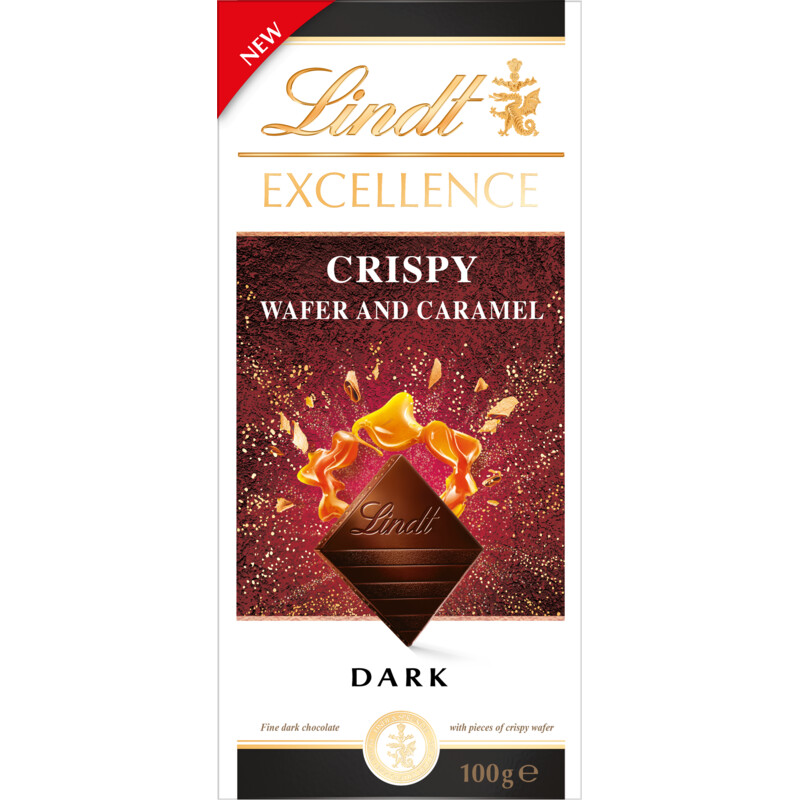 Lindt Excellence crispy wafer & caramel dark