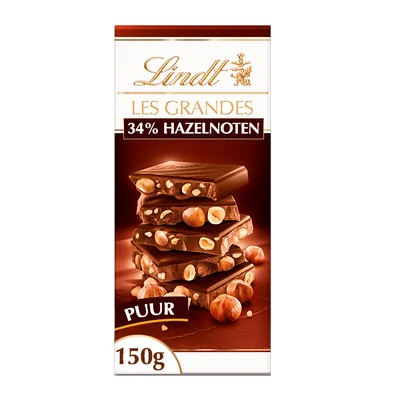 Lindt Les grandes 34% noisettes & raisins