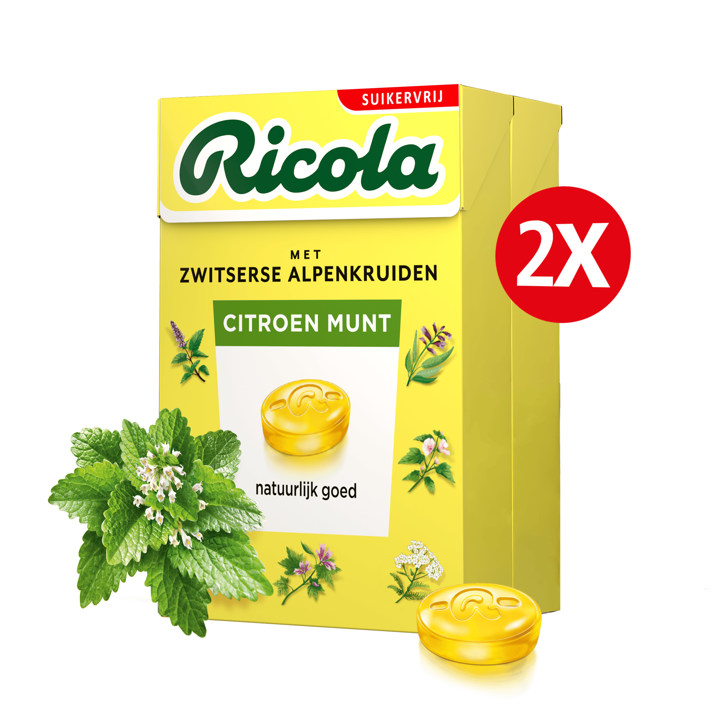 Ricola Citroen munt suikervrij 2-pack