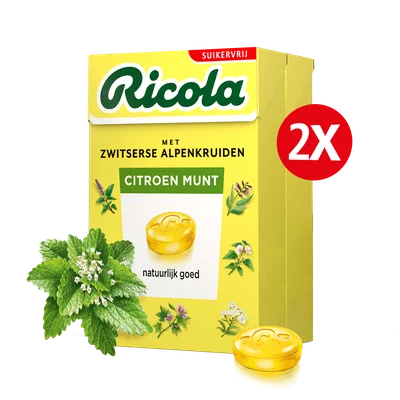 Ricola Citroen munt suikervrij 2-pack