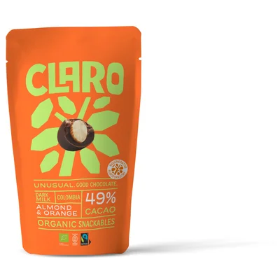 Claro Dark milk almond & orange snackables