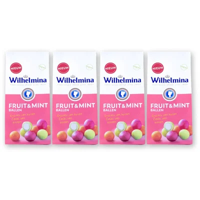 Wilhelmina Fruit & mint ballen 4-pack