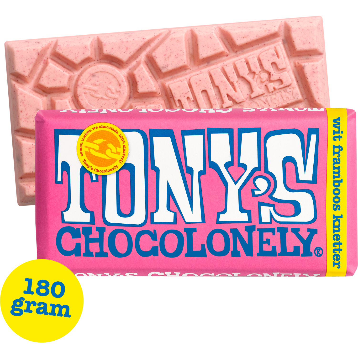 Tony's Chocolonely Reep wit framboos knetter
