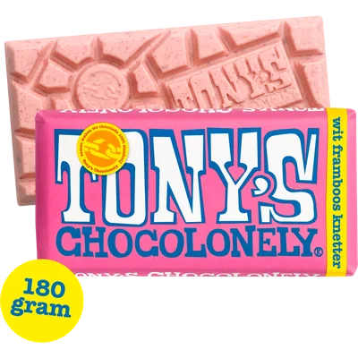 Tony's Chocolonely Reep wit framboos knetter