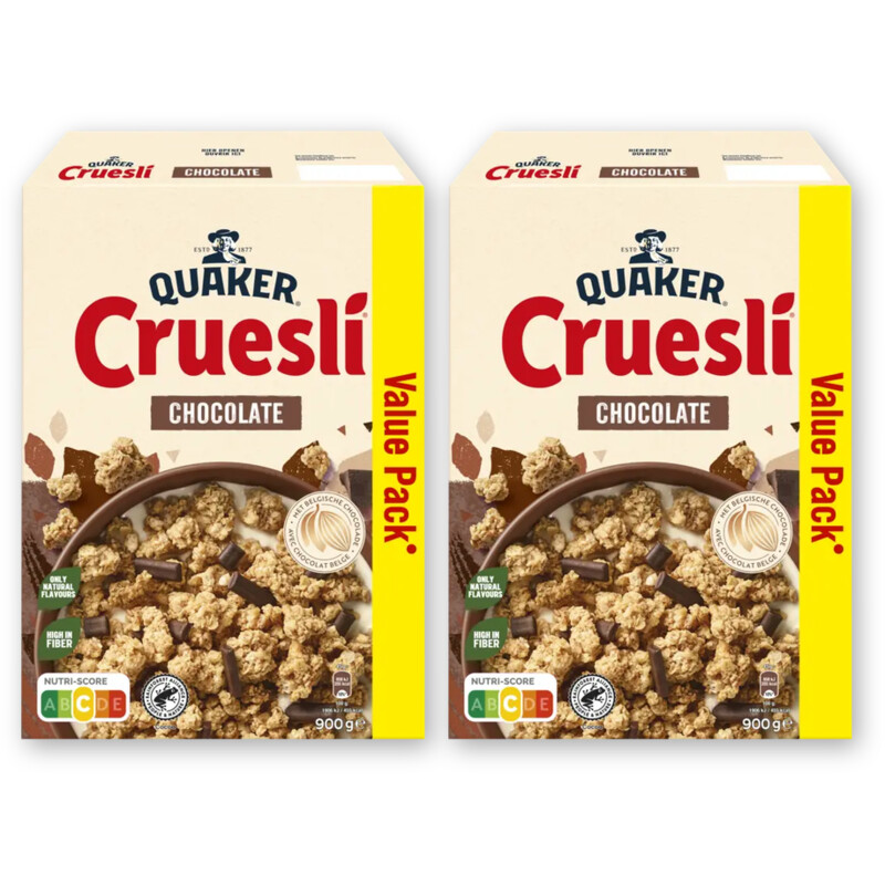 Quaker Cruesli chocolate value pack 2-pack