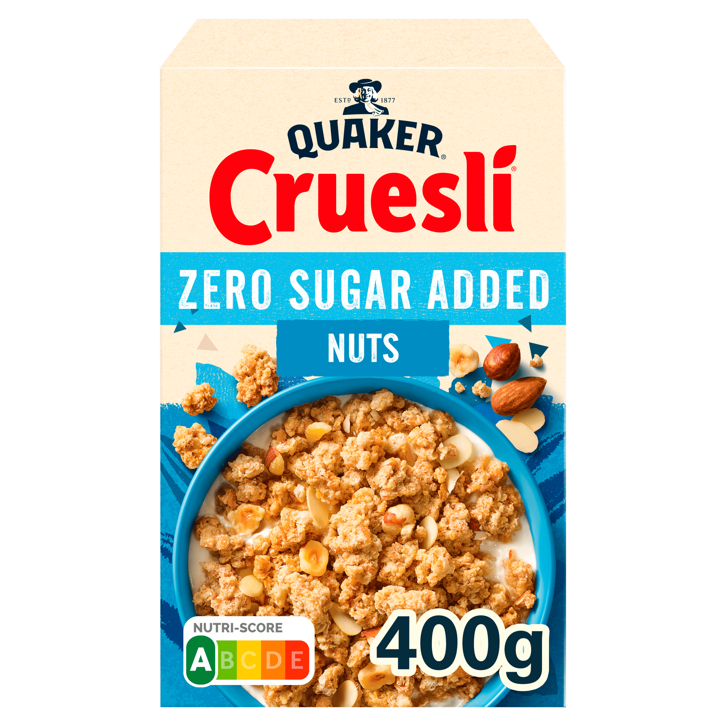 Quaker Cruesli zero sugar added nuts