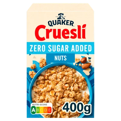 Quaker Cruesli zero sugar added nuts