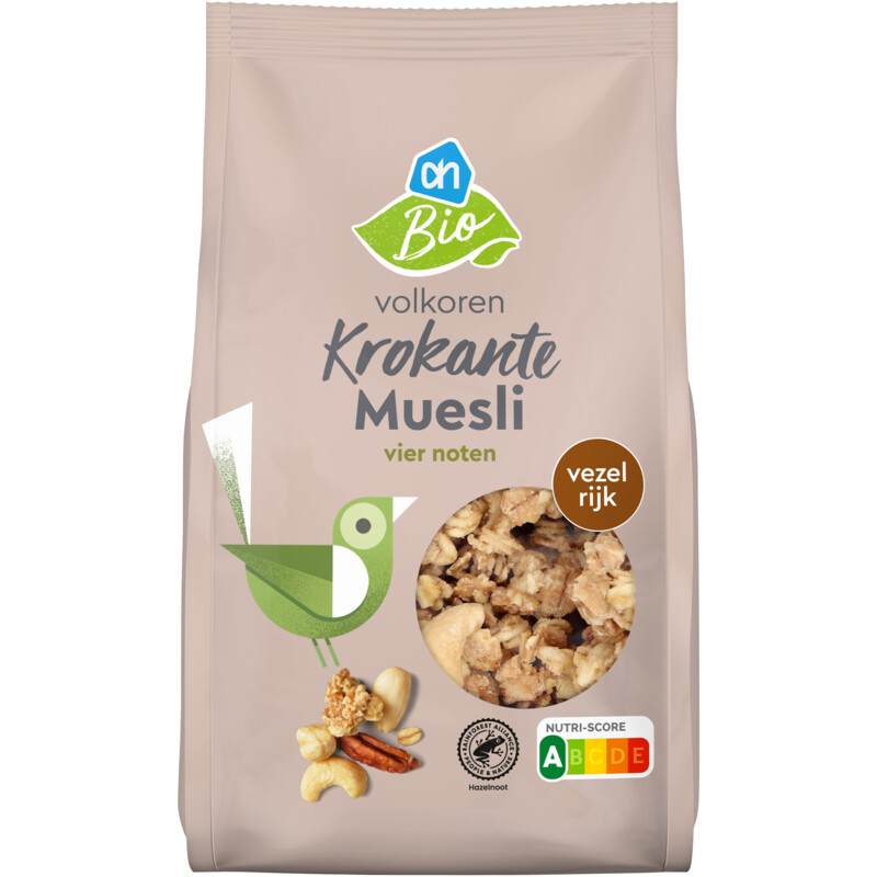 AH Biologisch Volkoren krokante muesli vier noten