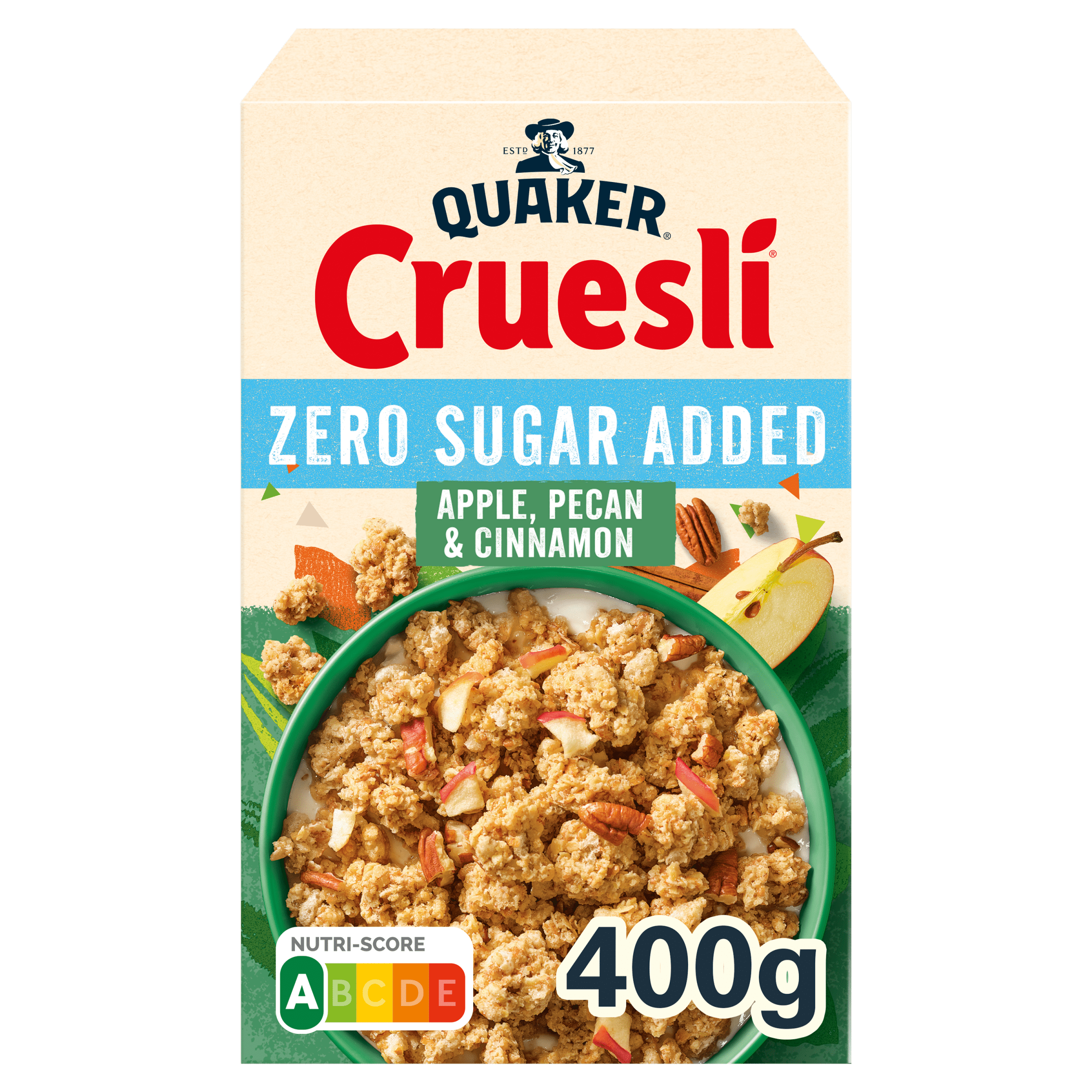 Quaker Zero sugar added apple, pecan & cinnamon