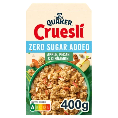 Quaker Zero sugar added apple, pecan & cinnamon