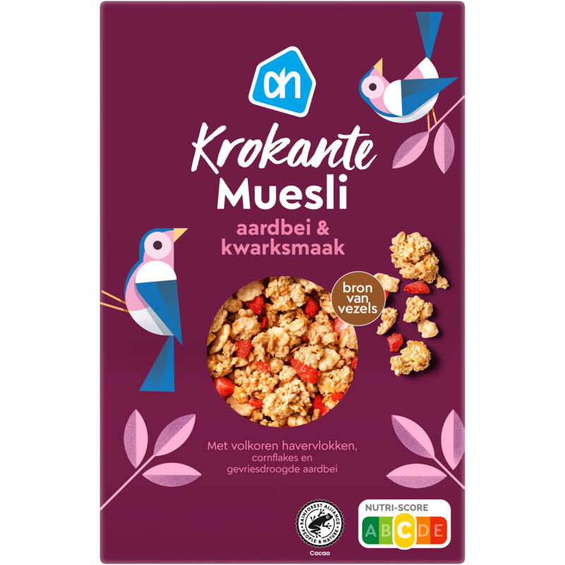 AH Krokante muesli aardbei & kwarksmaak