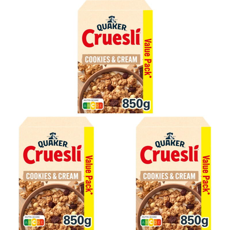 Quaker cookies & cream value pack 3-pack
