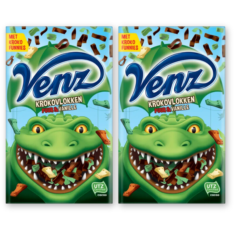 Venz Krokovlokken puur & vanillesmaak 2-pack