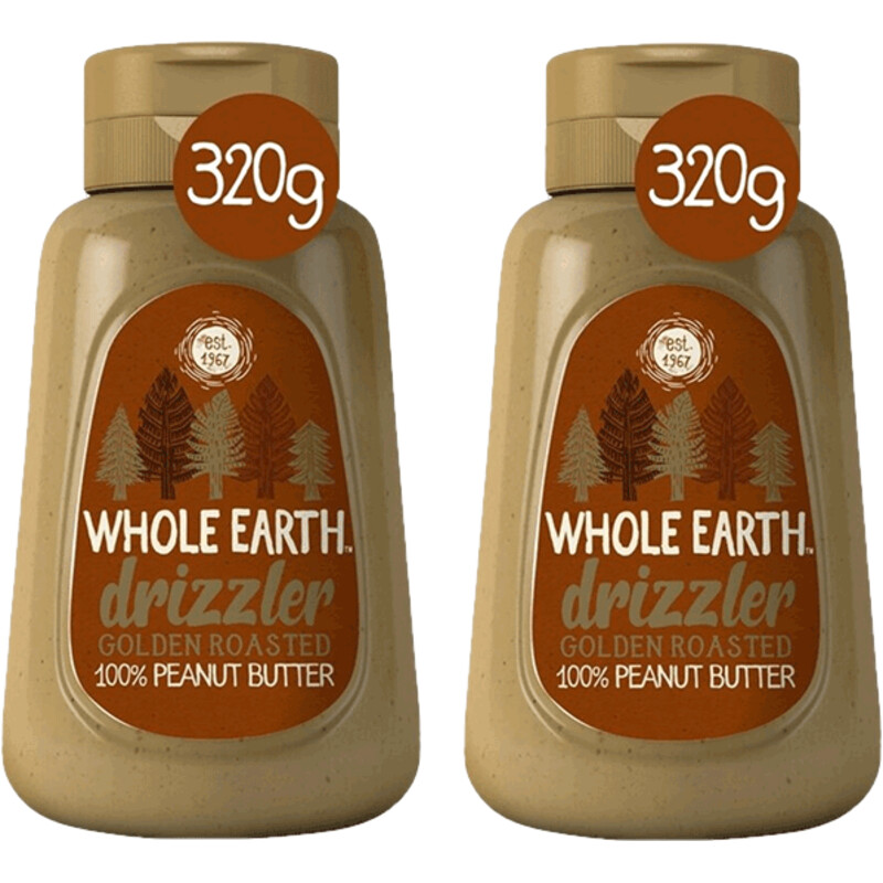 Whole earth Drizzler gold roast pindakaas 2-pack