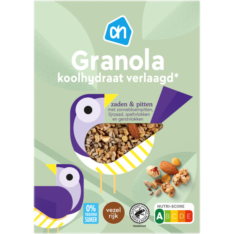 AH Granola koolhydraat verlaagd 0% suiker