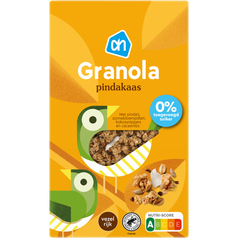 AH Granola pindakaas 0% toegevoegd suiker