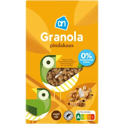 AH Granola pindakaas 0% toegevoegd suiker