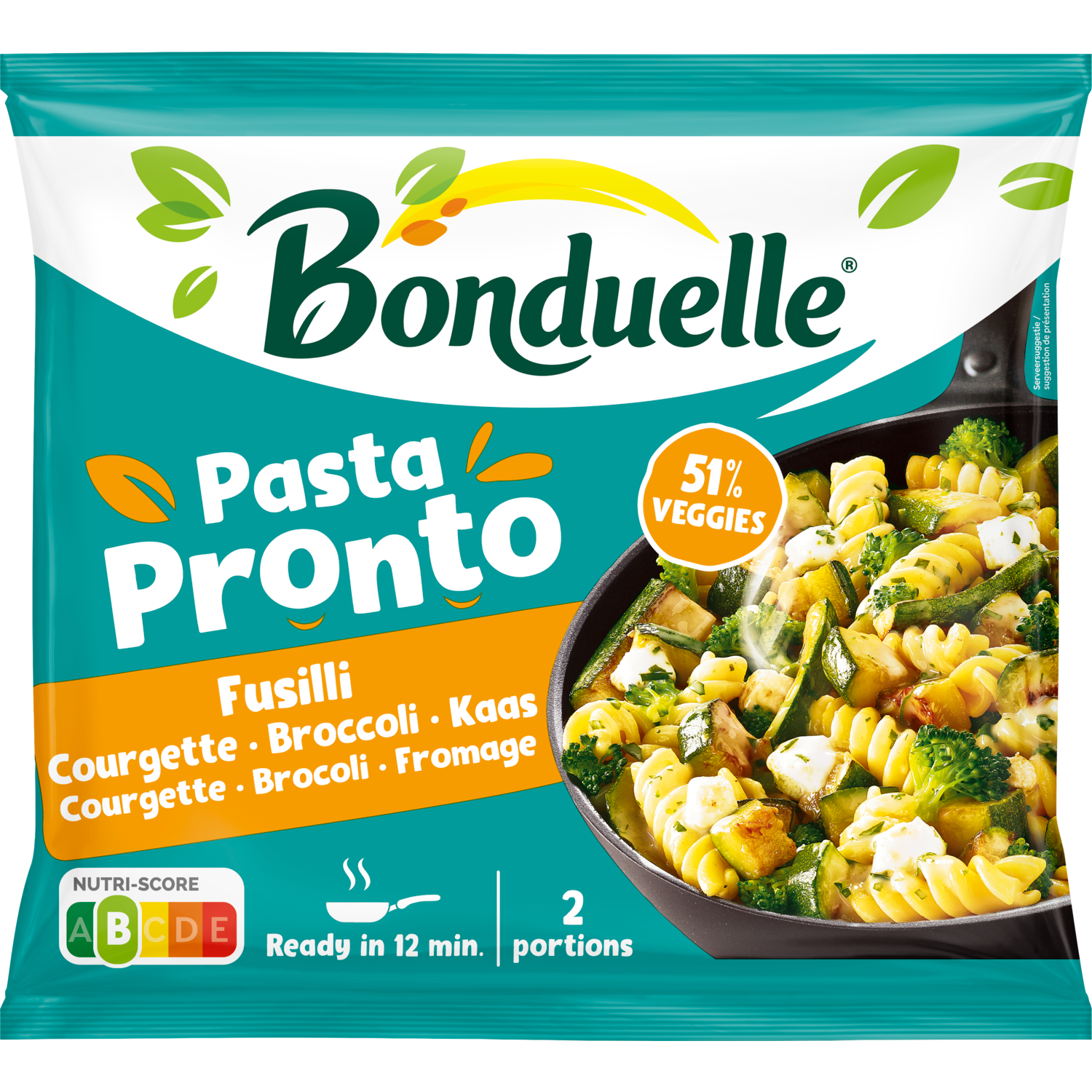 Bonduelle Pasta pronto fusilli courgette broccoli