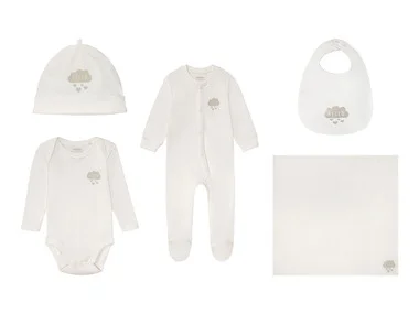 lupilu® Unisex babyset, 5-delig met hoog gehalte aan bio-katoen
