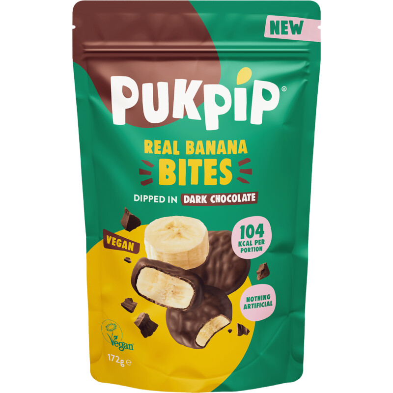 Pukpip Real banana bites dark chocolate