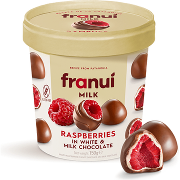 Franui Raspberries in white & milk chocolate