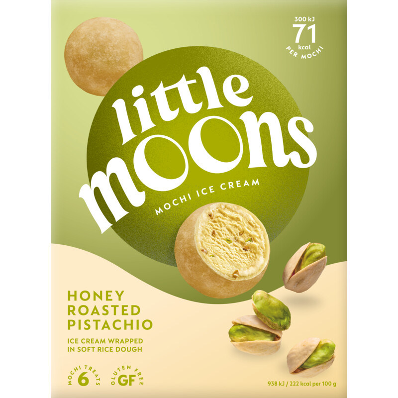 Little Moons Mochi ijs in honing pistache