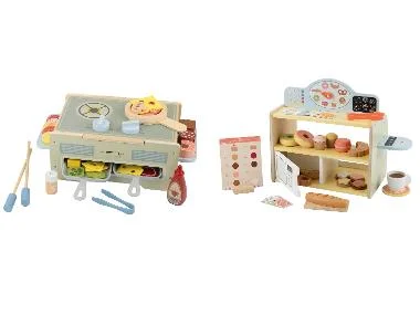 lupilu® Houten speelgoed 2-in-1 BBQ of bakkerij & café